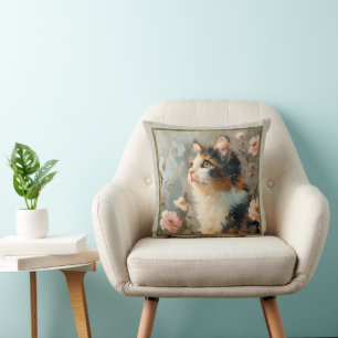 Joli Calico Coussin de peinture de chat