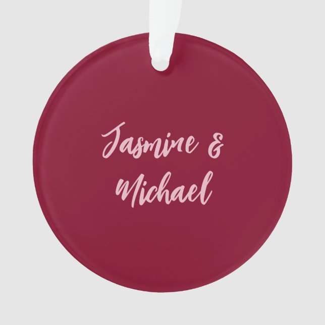 Joli calligraphie nom propre rouge bordeaux minima (devant)