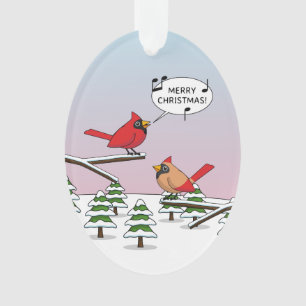 Joli Cardinal Rouge chanter Joyeux Noël