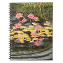 joli carnet de coussin de nénuphar floral