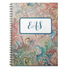 Joli Carnet marbré avec Monogramme