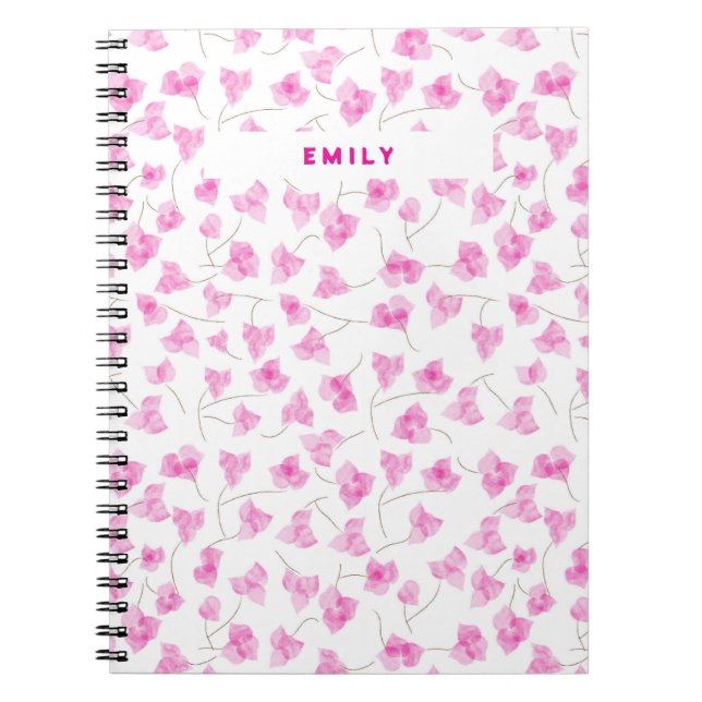 Joli Carnet rose Bourgenvilla (Devant)