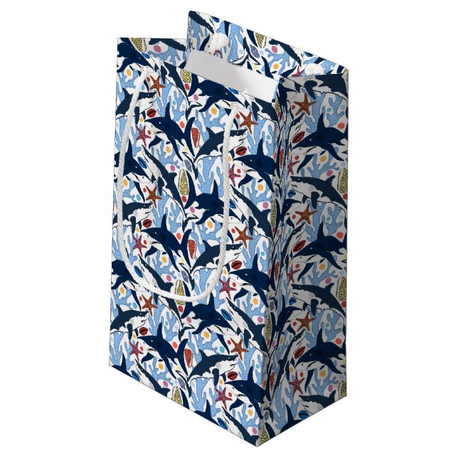 Joli carrelage de plage requin sac de fête motif (Dos Angle)