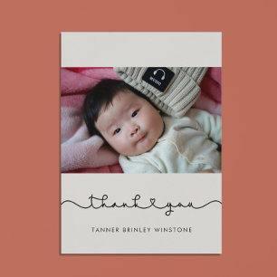 Joli carte de remerciements de Baby shower coeur c