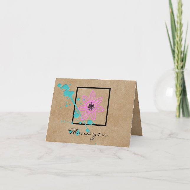 Joli Carte de remerciements de peinture florale (Devant)