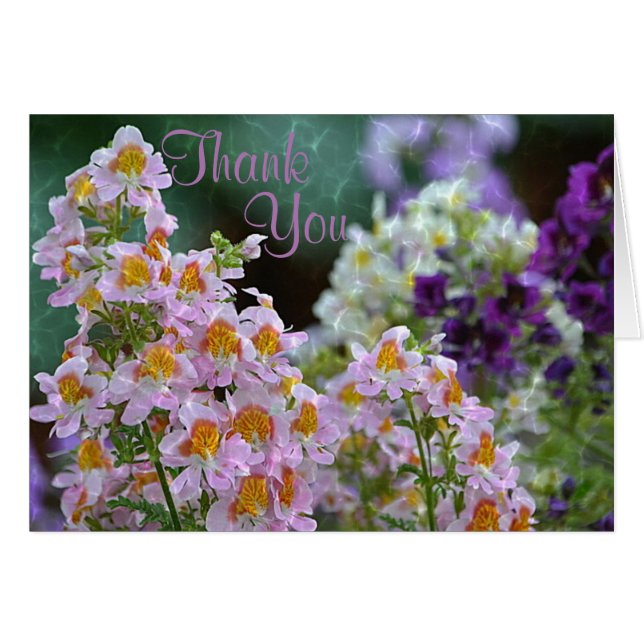 Joli Carte de remerciements Floral (Devant horizontal)