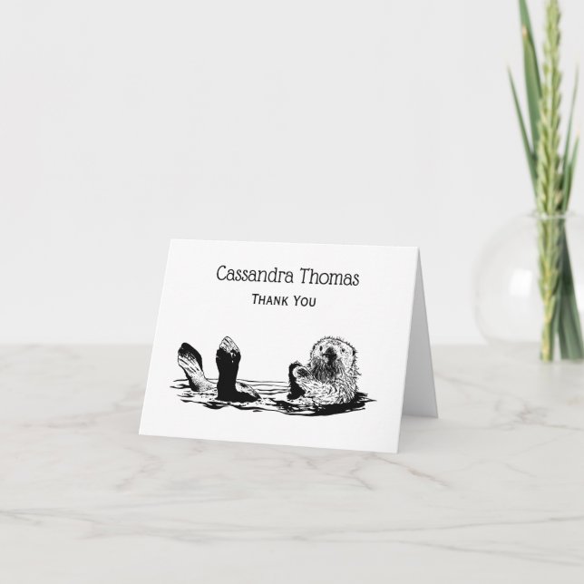 Joli Carte de remerciements Otter Vintage (Devant)