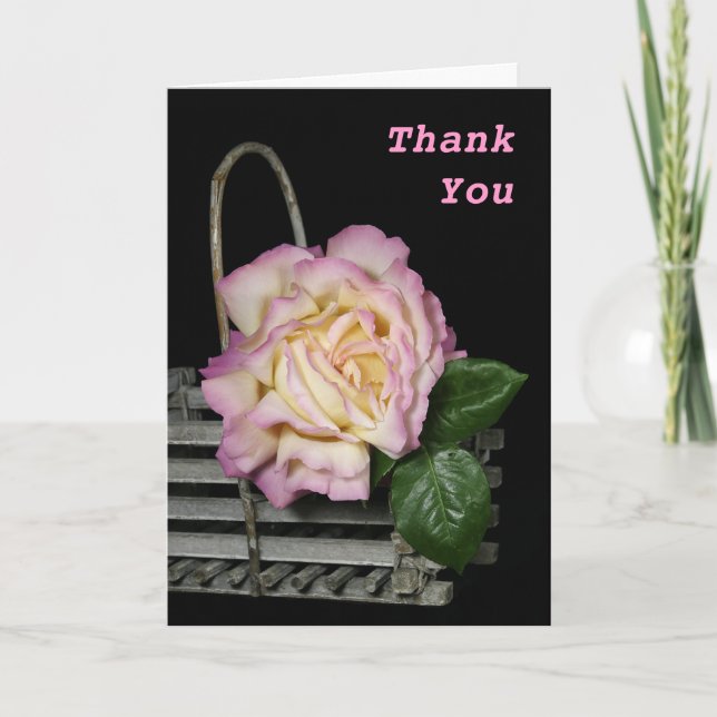 Joli Carte de remerciements Rose (Devant)