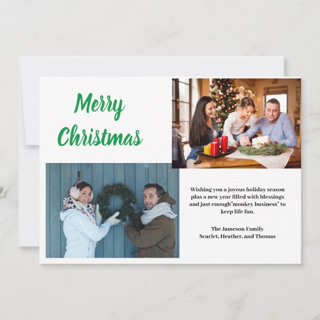 Joli Carte photo de Noël Père Noël (Dos)