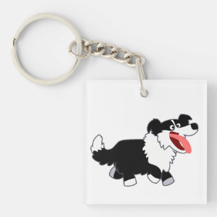 Joli Cartoon Bordure Collie Porte - clé acrylique