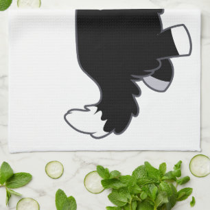 Joli Cartoon Bordure Collie Serviette de cuisine