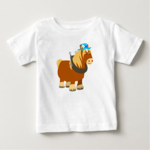 Joli Cartoon Trait Breton Cheval Baby T-shirt