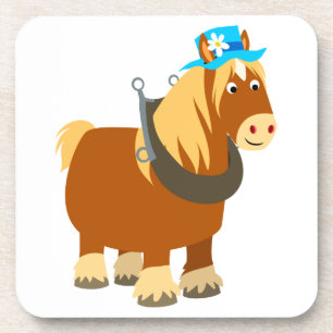 Joli Cartoon Trait Breton Horse Dessous de verre S