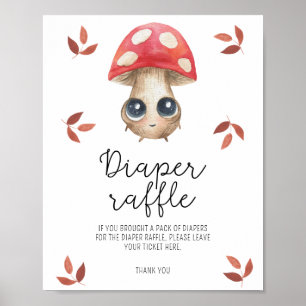 Joli champignon - Affiche de tombola de couches