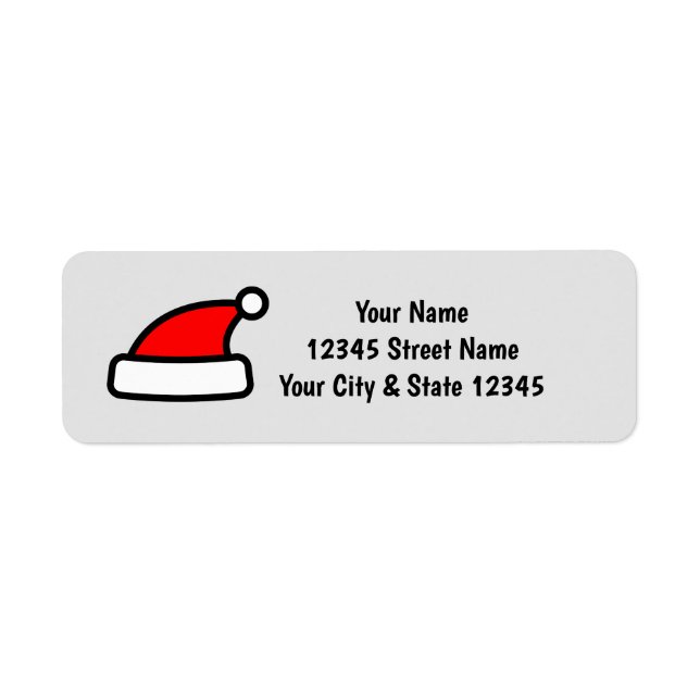 Joli chapeau de Noël étiquettes d'adresse de retou (Devant)