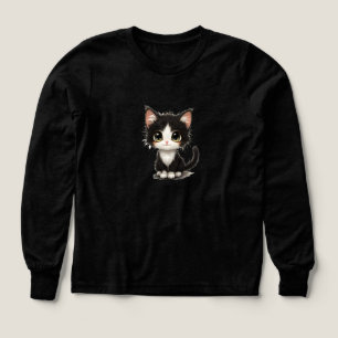 Joli Chat aux Grands Yeux – Chat Chibi Noir et Bla