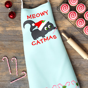 Joli Chat de Noël Chaton Catmas Fête Tablier