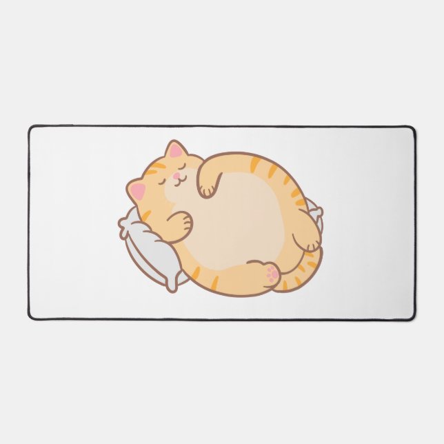 Joli Chat Roux Endormi Coussin (Recto)