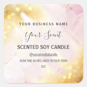 Joli Chatoyant Étiquettes De Bougie De Soja Rose E