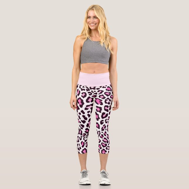Joli Cheetah rose Imprimer Leggings (Recto)