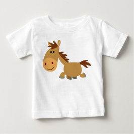 Joli Cheval de Cartoon Douce T-shirt bébé