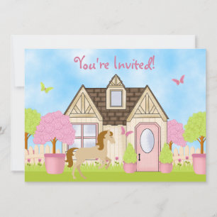 Joli Cheval de Jardin Invitations de fête d'annive