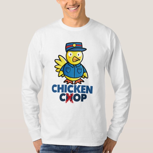 Joli Chicken Cop Design T-Shirt Homme (Devant)