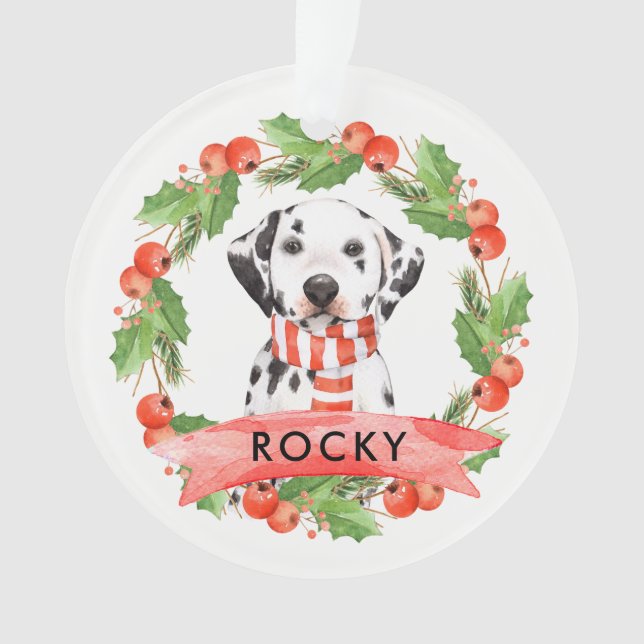 Joli chien dalmate animal de compagnie de Noël (devant)