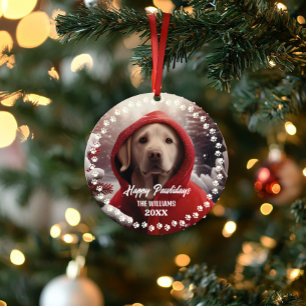 Joli chien de Noël Joyux Noël 2 faces 2 photos 