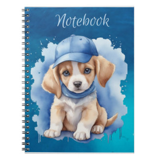 Joli Chiot Blue Eyes Flexible Oreilles Carnet Spir