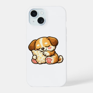 Joli chiot endormi avec un oreiller
