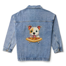 Joli chiot tenant une tranche de pizza