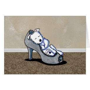 Joli chiot Westie amoureux de chaussures