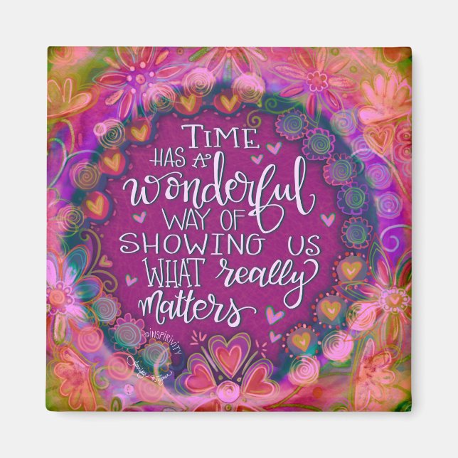 Joli citation Inspirationnelle rose Aimant d'Inspi (Devant)