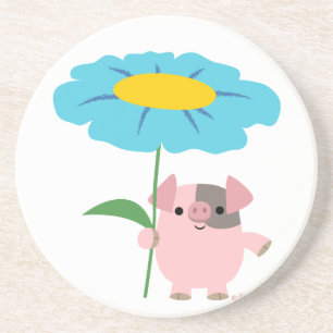 Joli Cochon De Cartoon Avec Dessous de verre Cadea