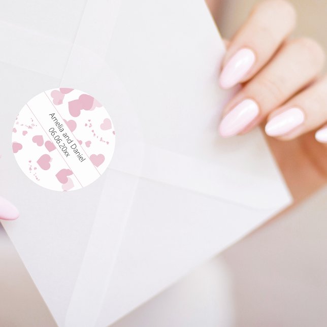 Joli coeur d'amour Sticker Mariage personnalisé (Créateur téléchargé)