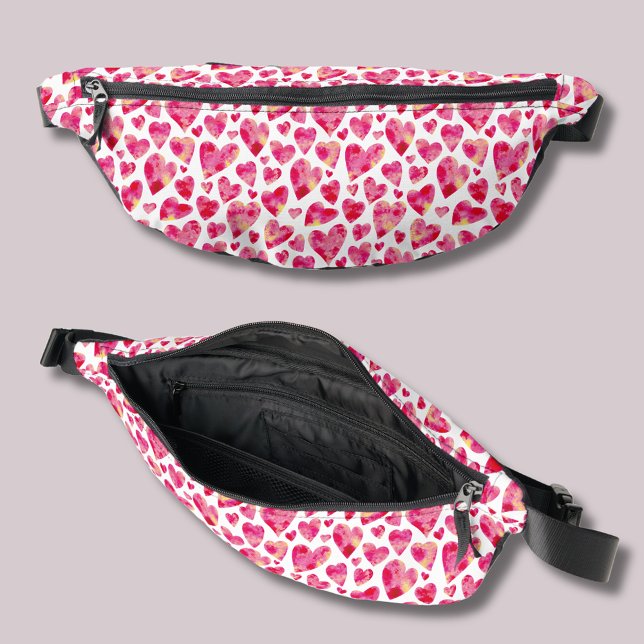 Joli Cœur Féminin (Girly love heart pink fanny pack. Other bag styles available.)