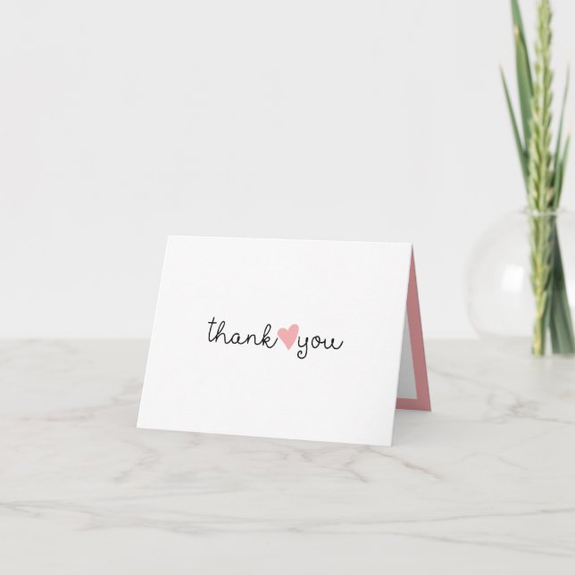 Joli Cœur Rose Simple Merci (Devant)