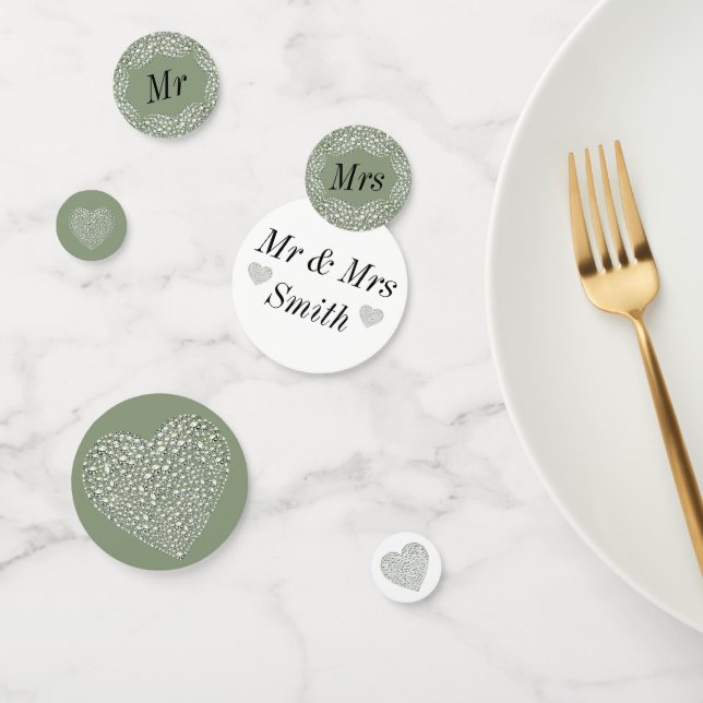 Joli confetti mariage inhabituel personnalisé (Groupe)