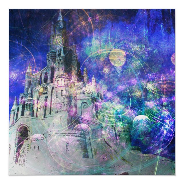 Joli conte de fée magique Imaginaire Castle Poster (Devant)