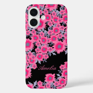 Joli coque iphone de nom de damassé de noir de
