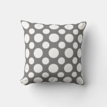 Joli coussin à pois | Gris et Blanc
