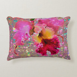 Joli Coussin coloré de peinture orchidée