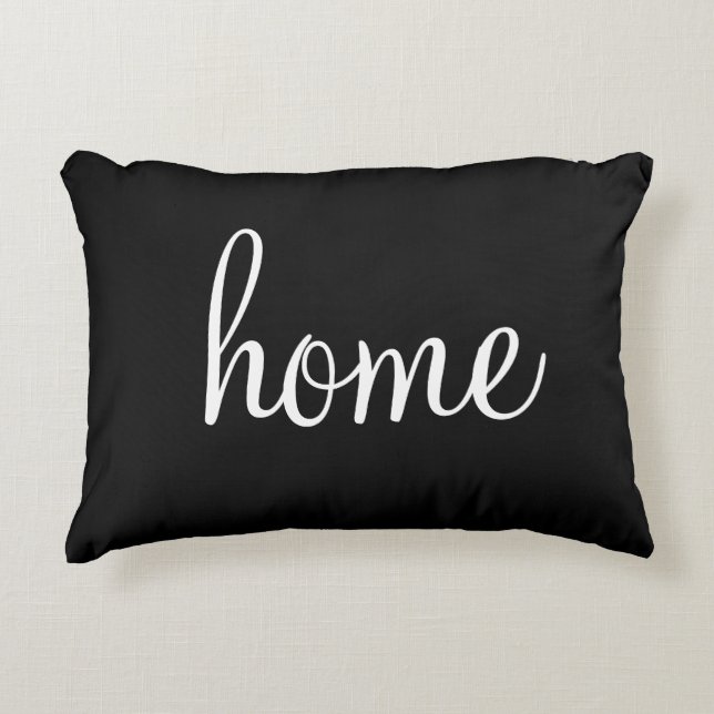 Joli coussin d'accent noir et blanc "maison" (Devant)