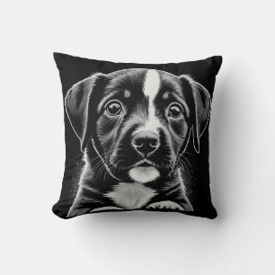 Joli coussin de chien noir et blanc – Coussin conf