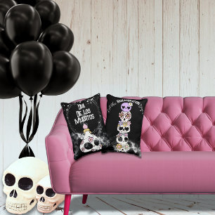 Joli coussin de crâne pour Halloween Dia de Los Mu