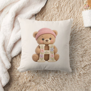 Joli Coussin de Jeté avec Ours en Peluche pour Béb