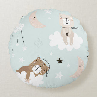 Joli Coussin de Jeté Teddy Bleu pour la Nurserie