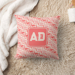 Joli Coussin de Mariage Rose Initiale