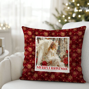 Joli Coussin de Noël Floral Angélique Cadeau